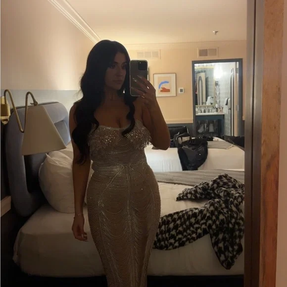 Mew Mews Silver Strapless Dress - Picture 13 of 15